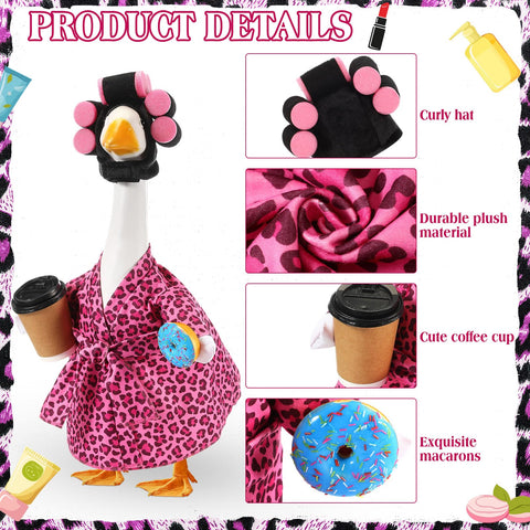 Shyyween Lady Goose Outfit donut prop adds charm to outdoor goose display.