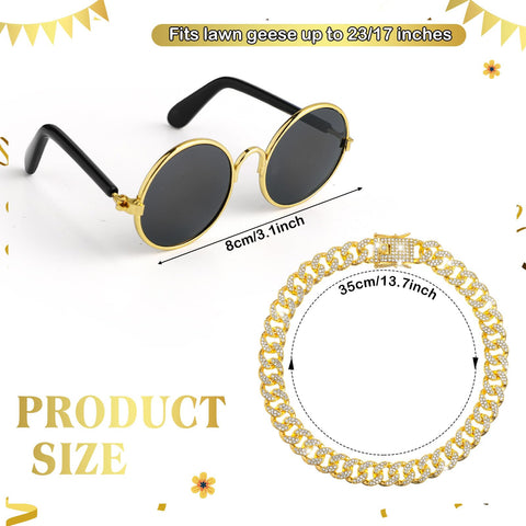 Shyyween black sunglasses give the goose a stylish, movie-ready vibe.