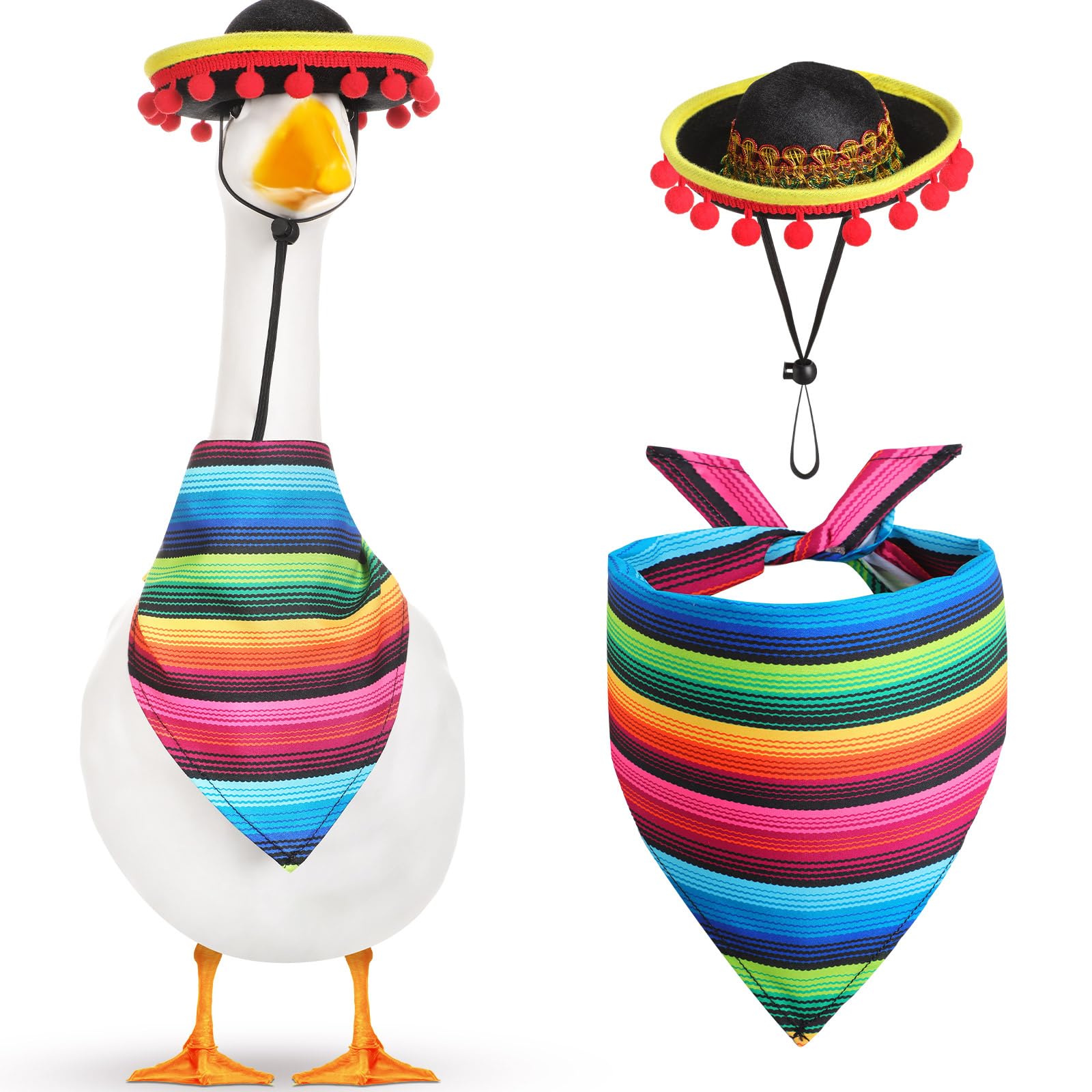Shyyween Mexican Goose Outfit sombrero enhances festive curb appeal outdoors.