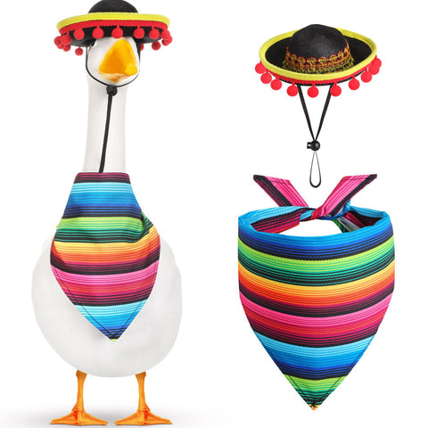 Shyyween Mexican Goose Outfit sombrero enhances festive curb appeal outdoors.