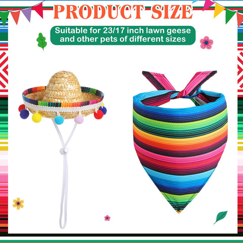 Shyyween Mexican goose bandana adds bright color for outdoor lawn celebrations.