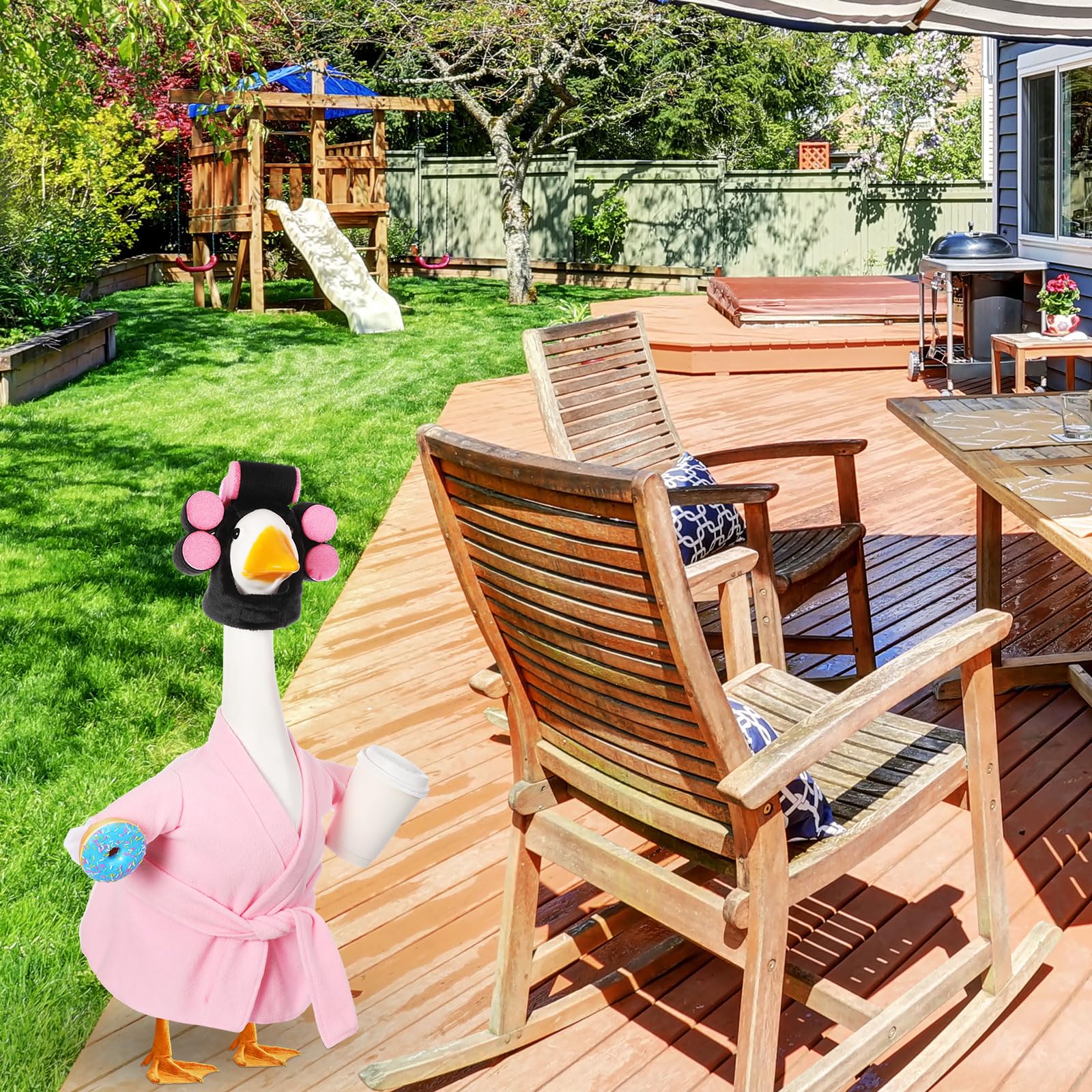 Shyyween Pink Goose Clothes brighten outdoor decor