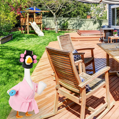 Shyyween Pink Goose Clothes brighten outdoor decor