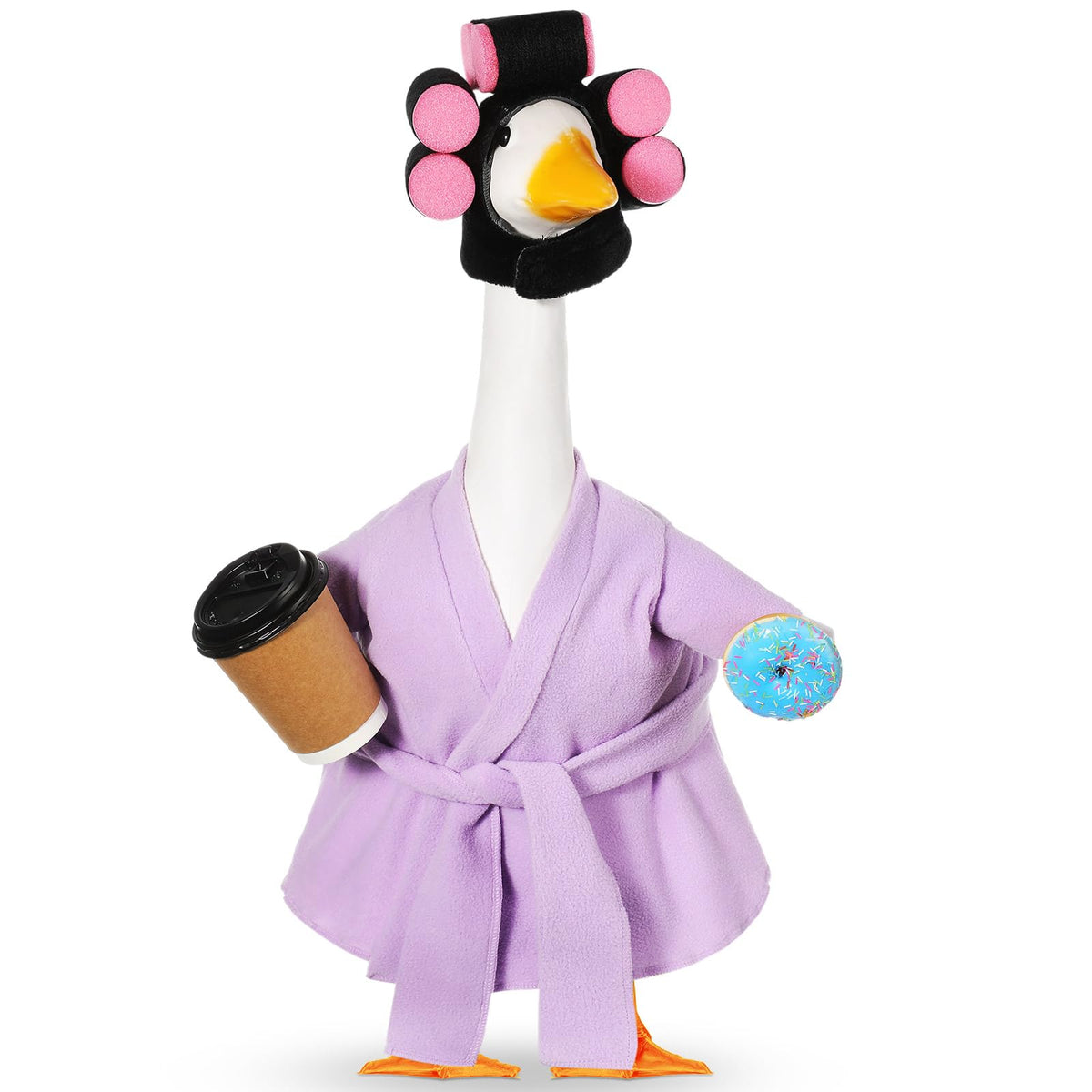 Shyyween Spring Lady Goose Bathrobe on a 23-inch goose for outdoor charm.