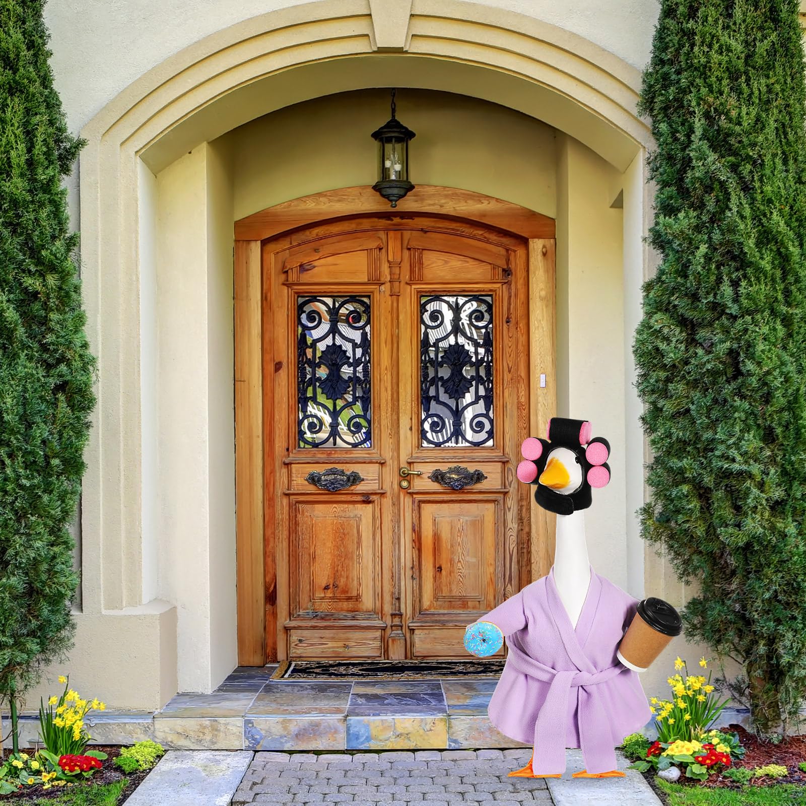 Shyyween Spring Lady Goose Outfit set for curb appeal in yards.