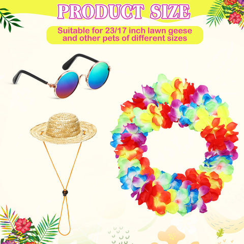 Shyyween goose outfit with Hawaiian lei adds festive color to outdoor decor