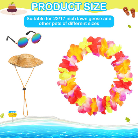 Shyyween goose outfit with Hawaiian lei brightens garden for luau-inspired scenes