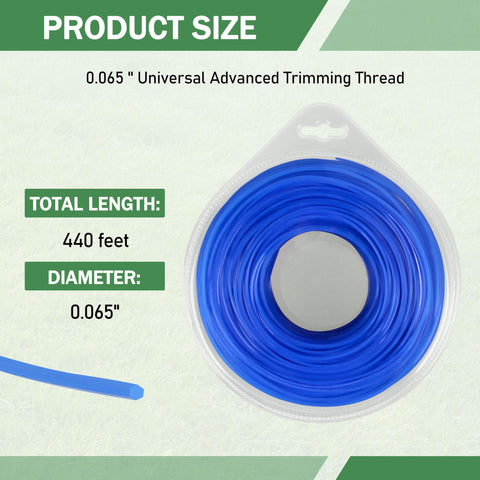 Sialvnd WLM-165 trimmer line, 0.065 in diameter, designed for extended cuts and fewer reloads.