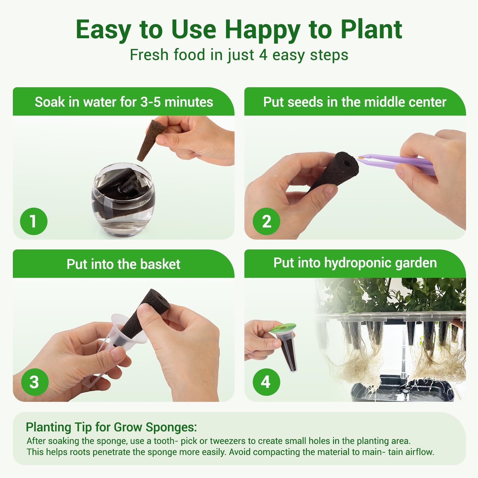 SIETAMIS moisture retention sponge preserves moisture for steady germination rates