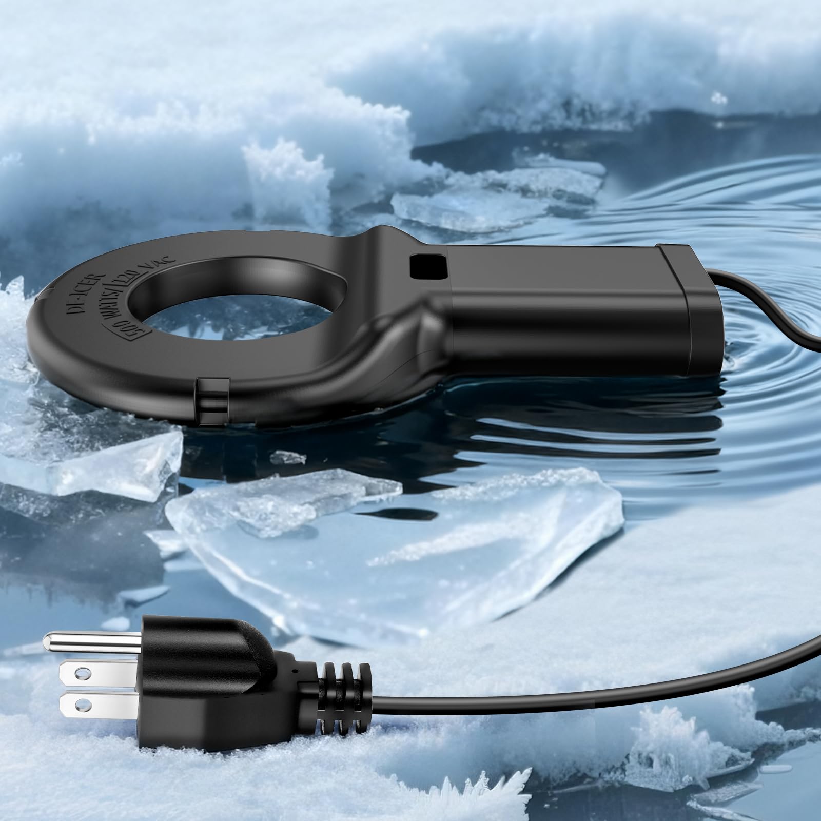 SIBI LIGHTING 500W de-icer thermostat control keeps water unfrozen for poultry.