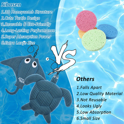Sibosen reusable scum absorber reduces maintenance for spas