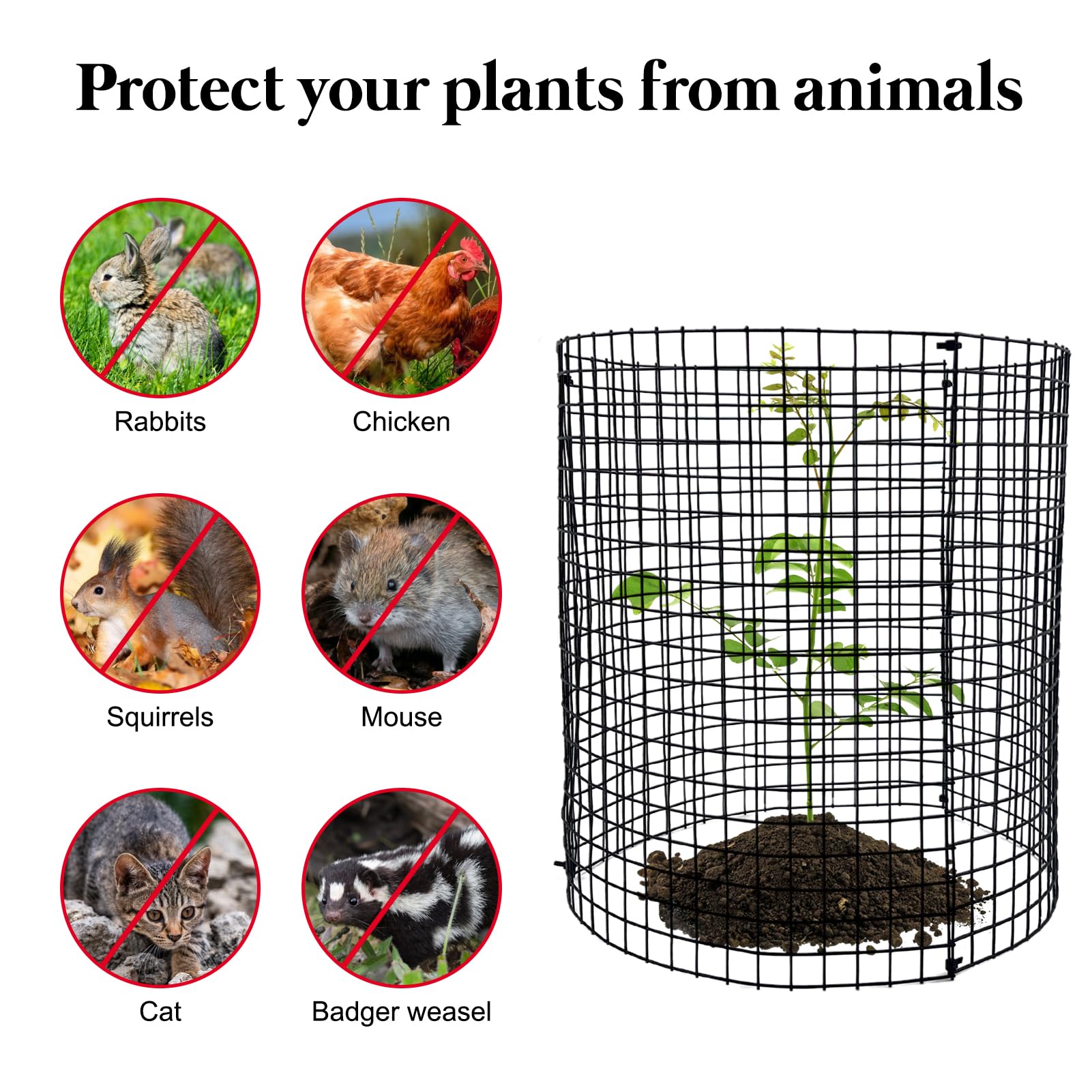 Sibosen rectangular protection cage adapts to larger plants with easy DIY assembly.