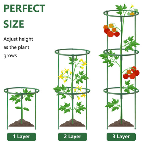 SIBRANT stackable 3-tier garden support adapts to plant height.