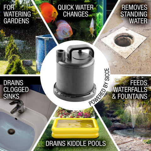 Sicce Ultra Zero portable handle enables quick repositioning around aquariums and basins.