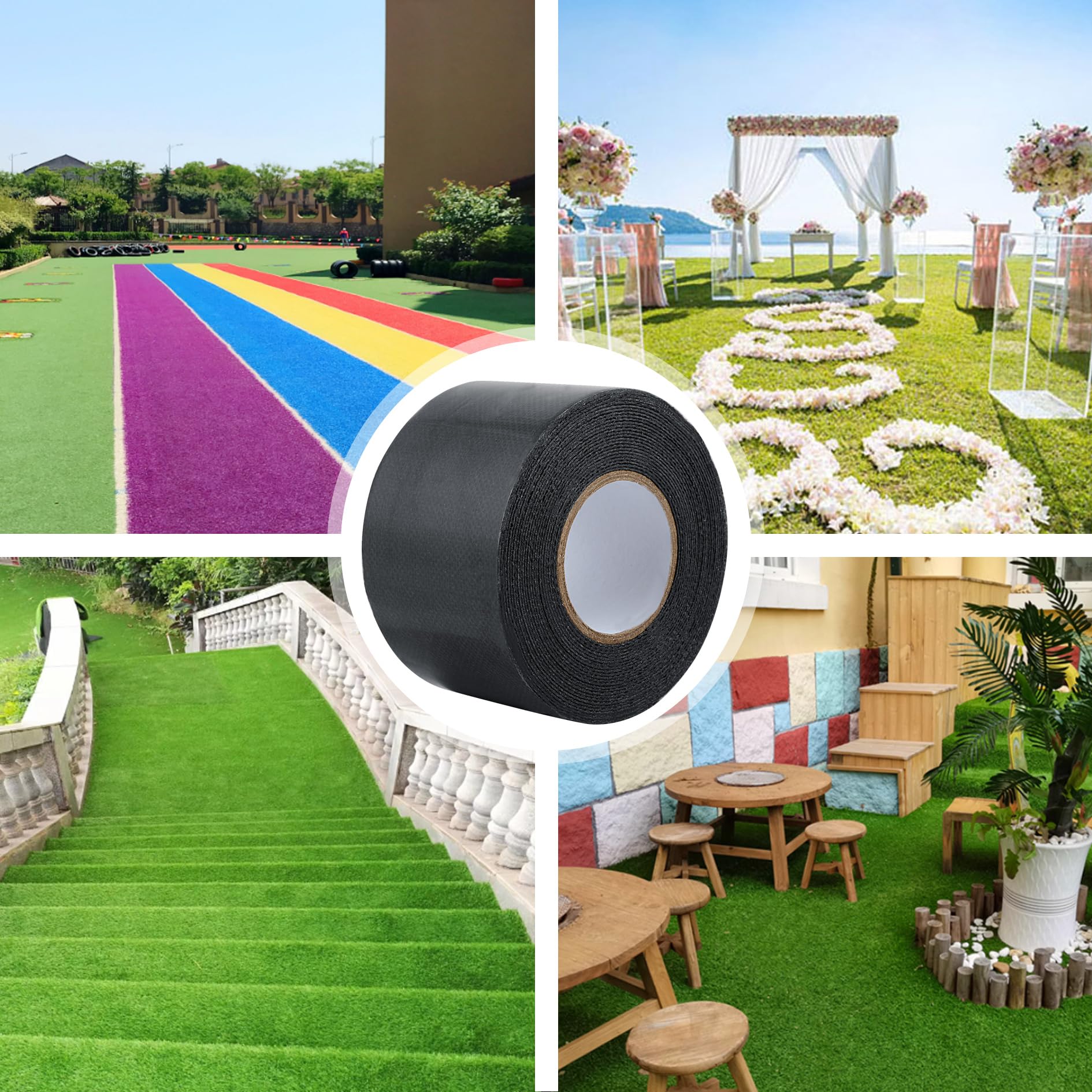 SICCOMA easy-application turf tape demonstrated for quick seams.