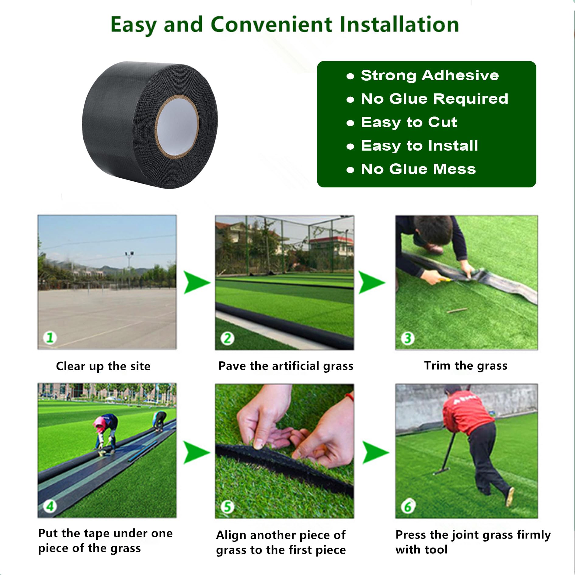 SICCOMA versatile tape for lawns, carpets, and patios.
