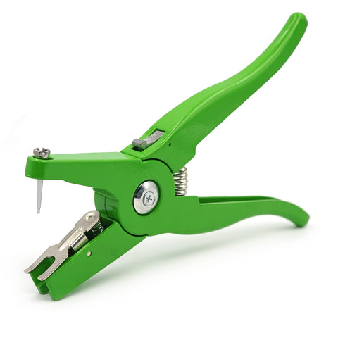 SICHOWEL ear tag pliers front view; lightweight aluminum build for easy tagging