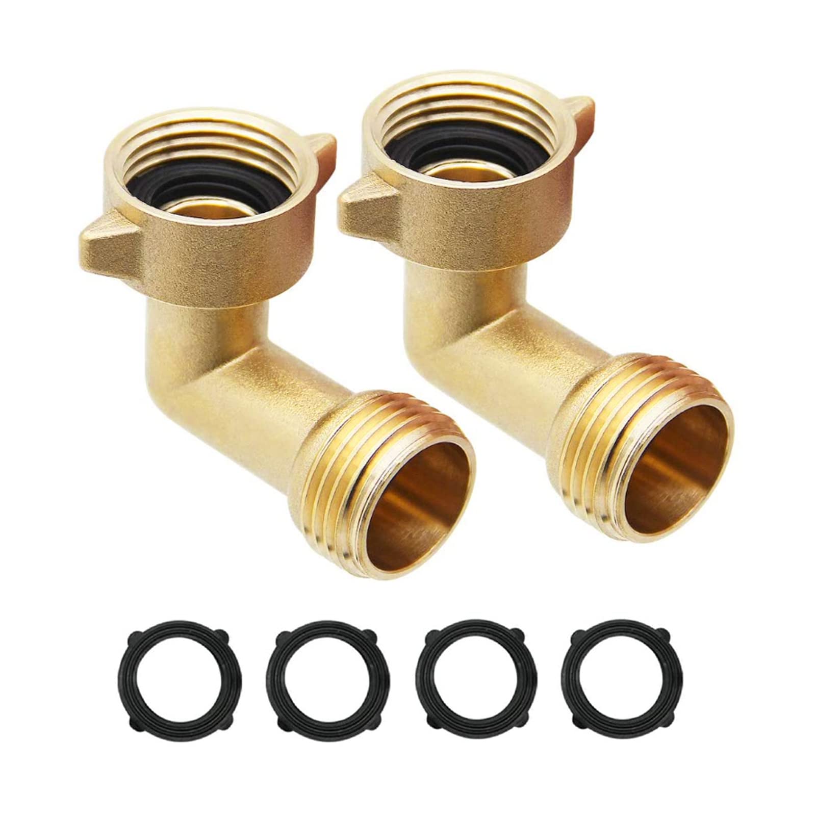 SICILAMIU 90-degree brass hose elbow reduces kinking for easy 3/4 in connections.