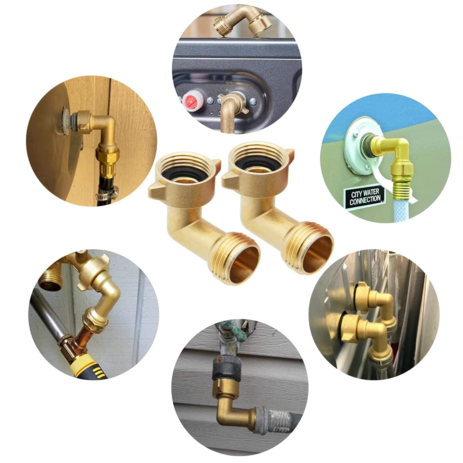 SICILAMIU two-pack brass elbows offers versatile outdoor hose options.