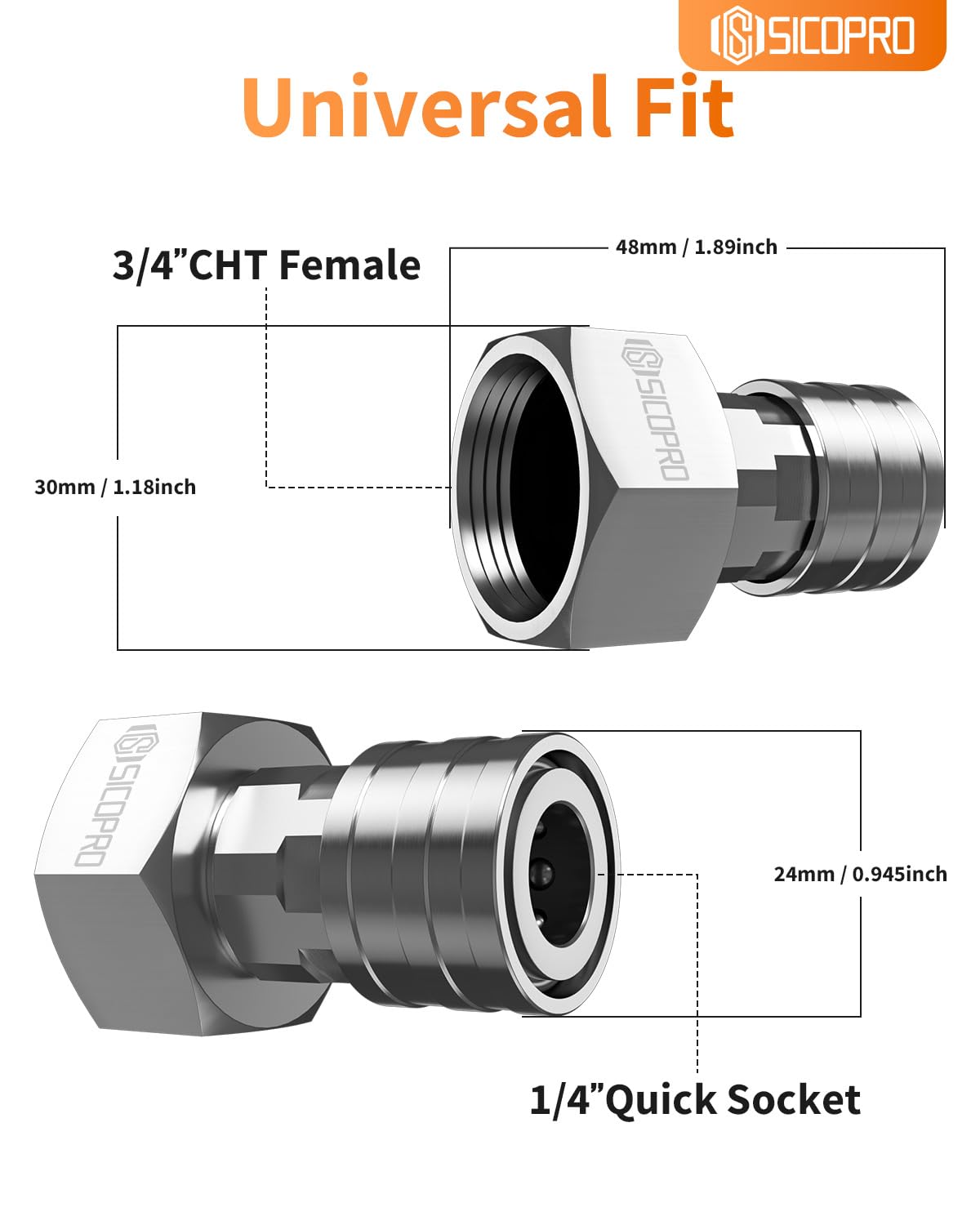 SICOPRO adapter compatible with foam cannons for versatile cleaning.