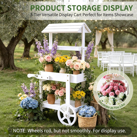 Sicrifety candy cart display for stylish party serving.