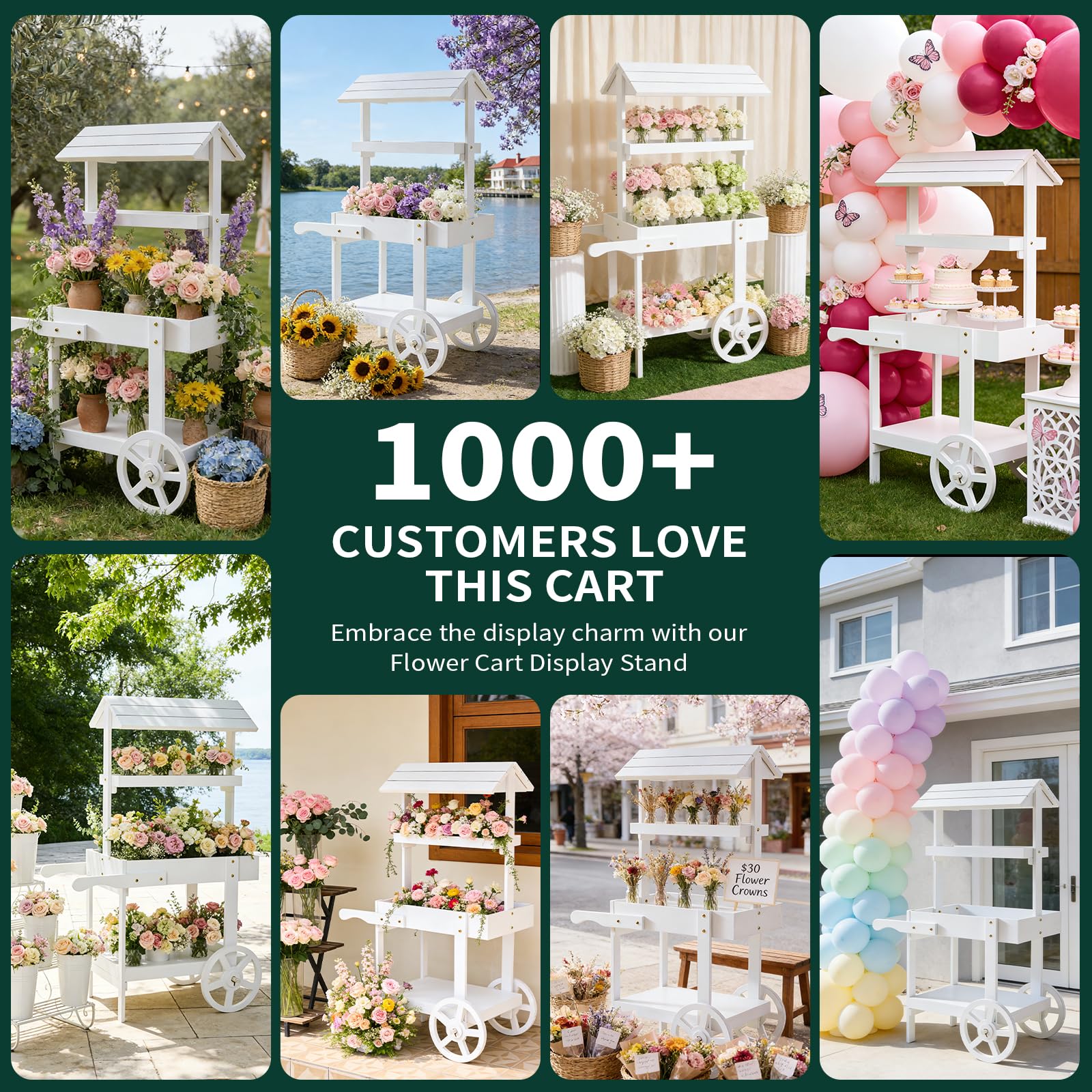 Sicrifety elegant wedding decor cart enhances table setups.