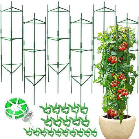 Sidefusi tomato cage 48inch height supports tall plants outdoors