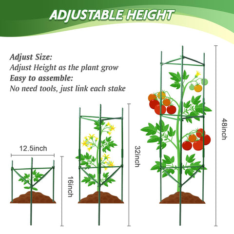 Sidefusi tomato cage steel core stakes and pipes provide sturdy support