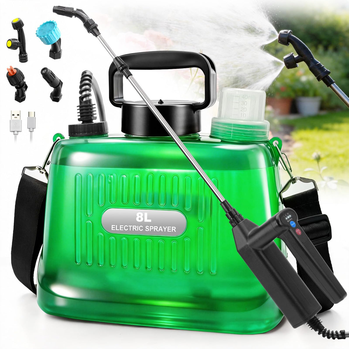 SideKing 2-gallon electric sprayer with telescopic wand for easy reach