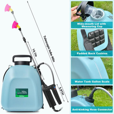 SideKing battery indicator helps monitor power during spraying sessions.