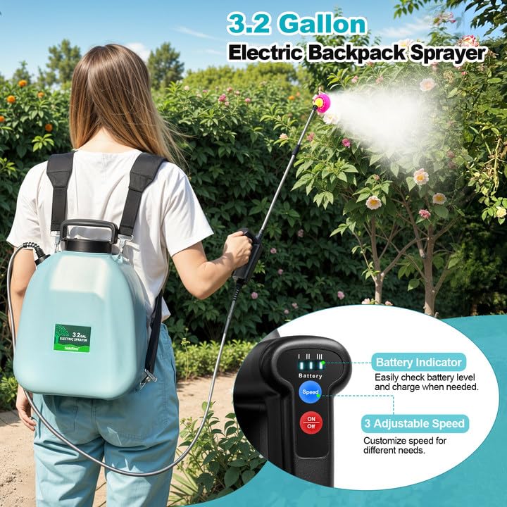 SideKing sprayer wand extends to 14-41 inches for reach across garden beds.