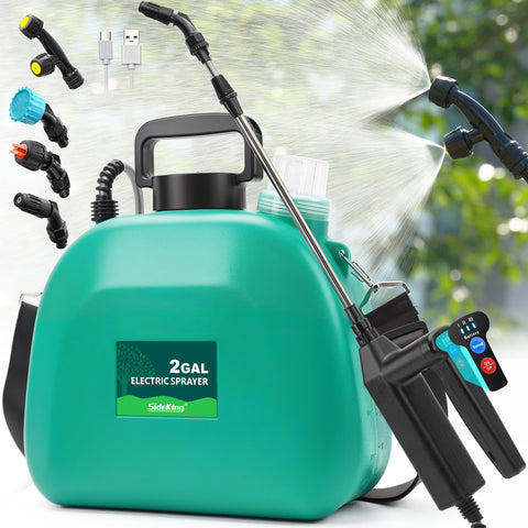 SideKing battery-powered sprayer with 2-gallon tank for versatile lawn care