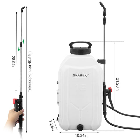 SideKing cushioned shoulder strap reducing fatigue during extended spraying
