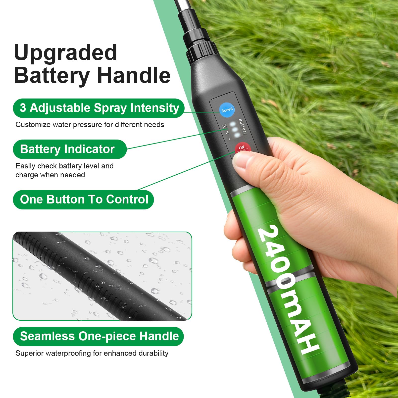 SideKing 16-4ft hose provides flexible reach across a large yard.