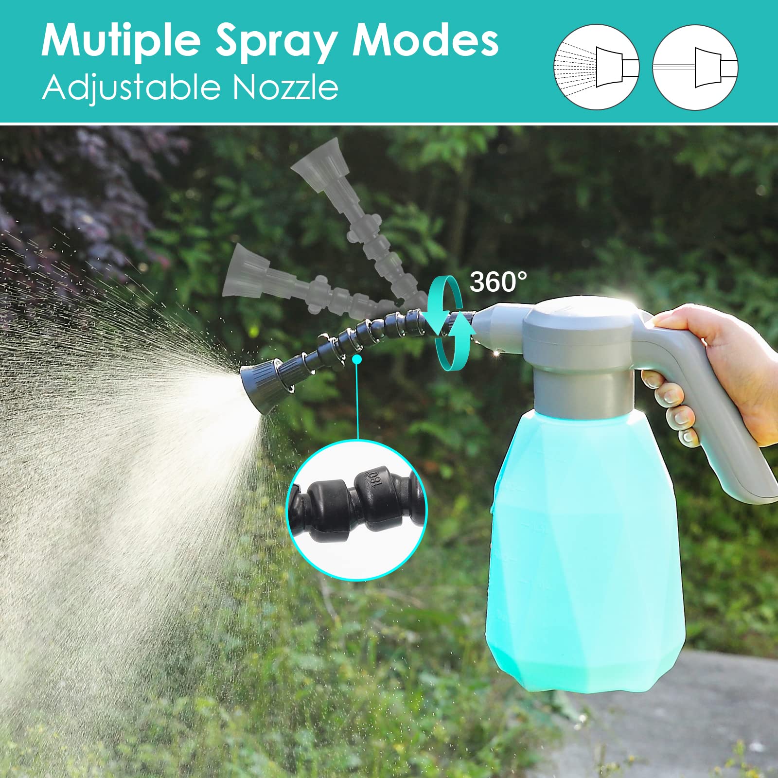 SideKing large-capacity spray bottle reduces refills during garden chores