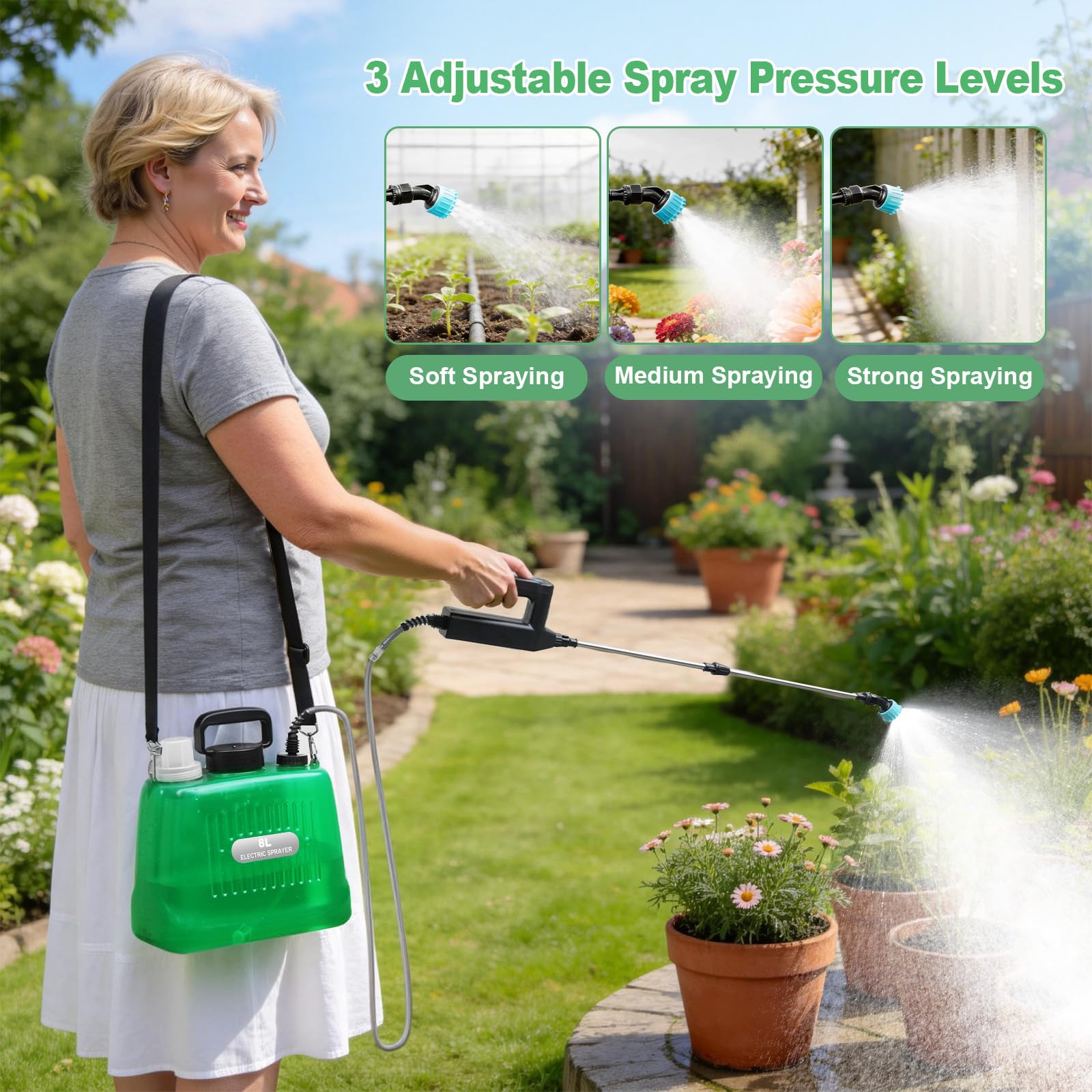 SideKing sprayer with three pressures for precise lawn and garden applications