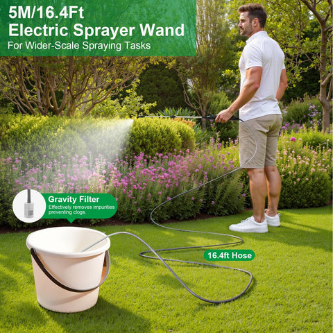 SideKing telescopic wand extended to reach high branches and shrubs.