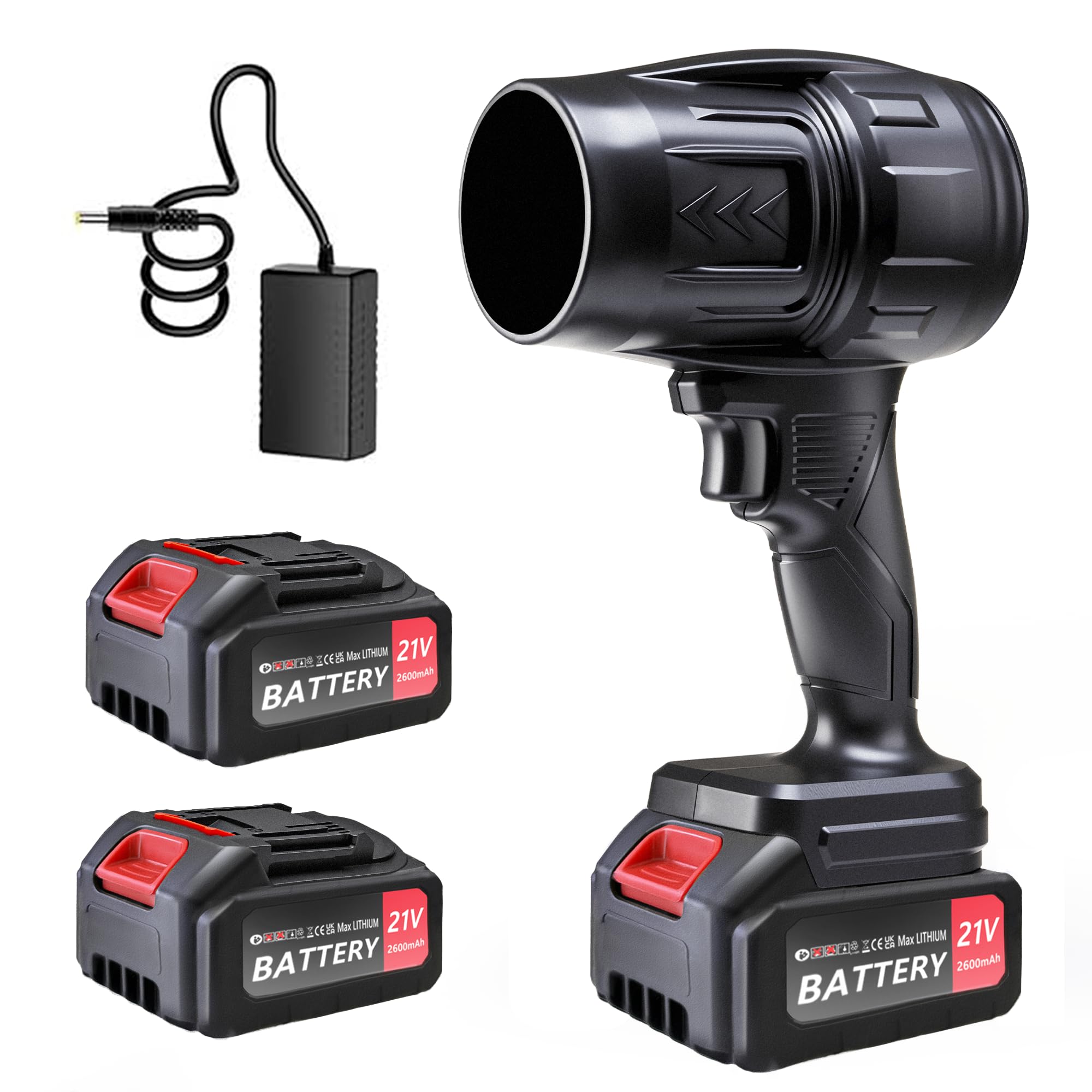 SIEARPUORL 21V cordless blower with battery pack for quick yard cleanup.