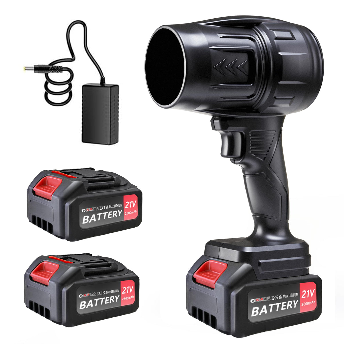 SIEARPUORL 21V cordless blower with battery pack for quick yard cleanup.