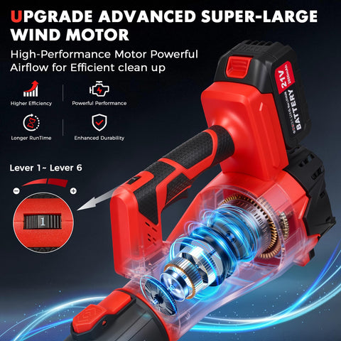 SIEARPUORL 6-speed control adjusts airflow for quiet indoor use