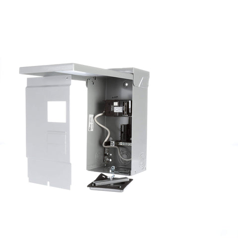 Siemens W0408L1125SPA50 outdoor spa panel in weatherproof enclosure protects spa wiring.