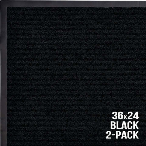 Sierra Concepts black entryway mats suitable for indoor and outdoor spaces.