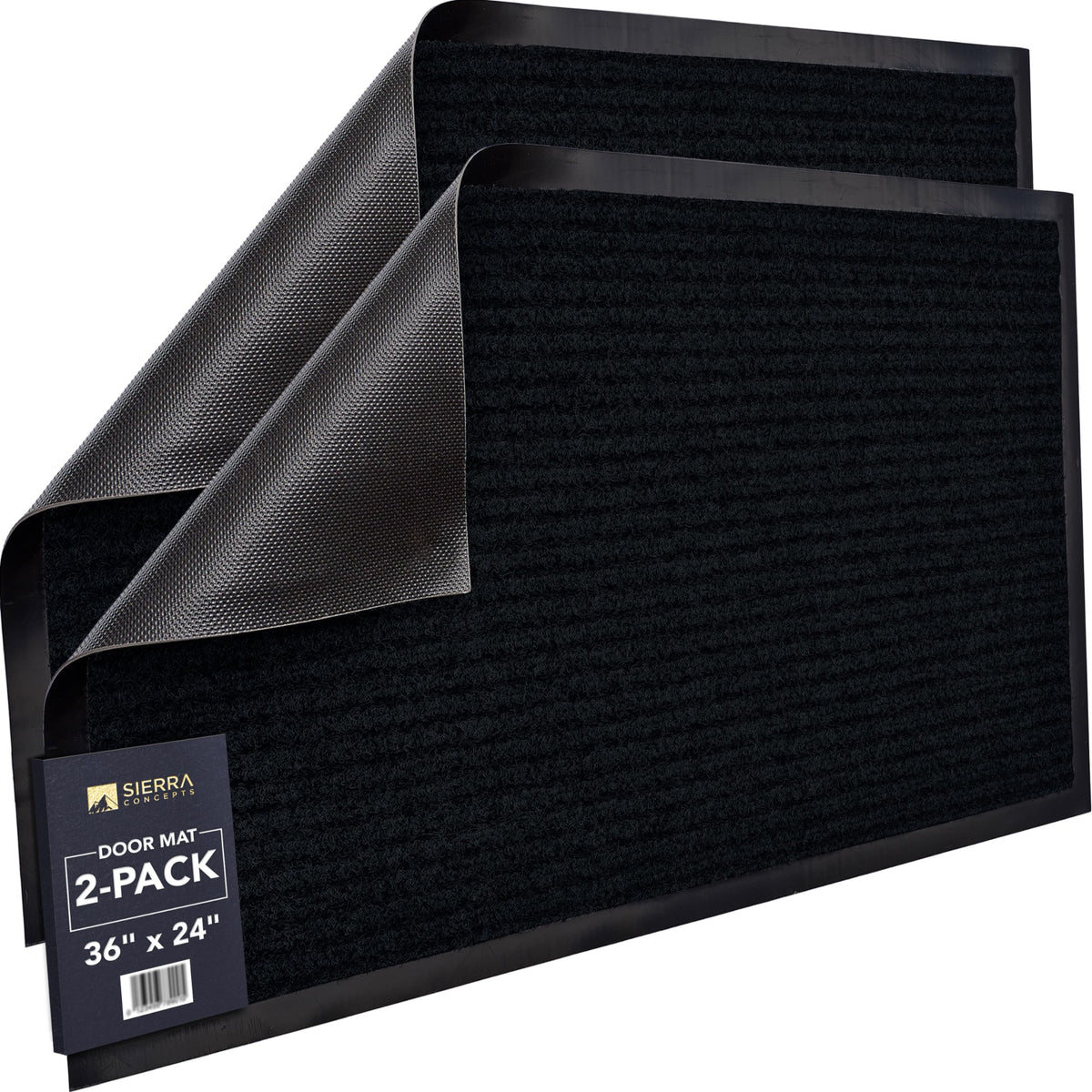 Sierra Concepts front door mat ribbed polyester for scraping dirt from shoes.