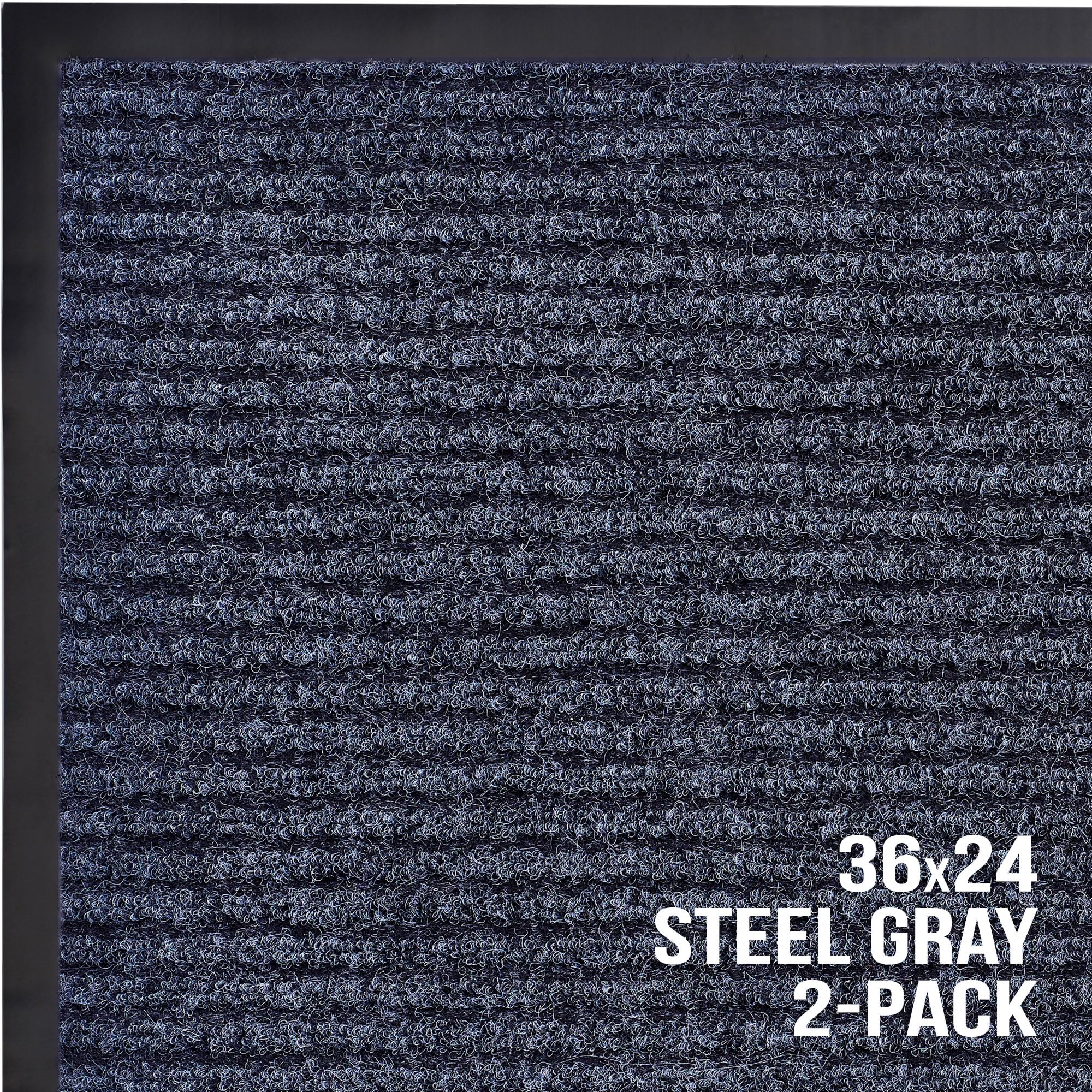 Gray front-porch mat suitable for indoor-outdoor entrances