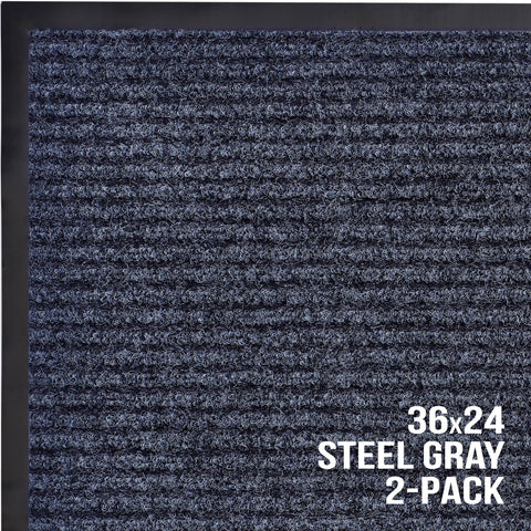 Gray front-porch mat suitable for indoor-outdoor entrances