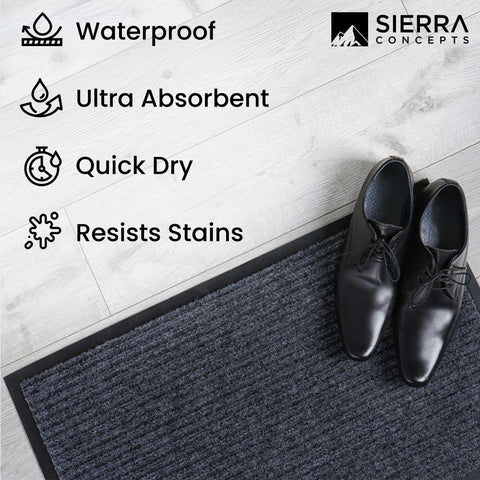 Non-slip rubber backing of Sierra Concepts entry mat stays in place