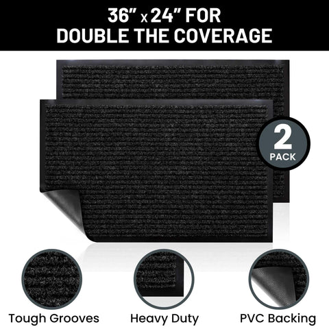 Sierra Concepts two-pack entry mats for indoor-outdoor use in high-traffic areas.