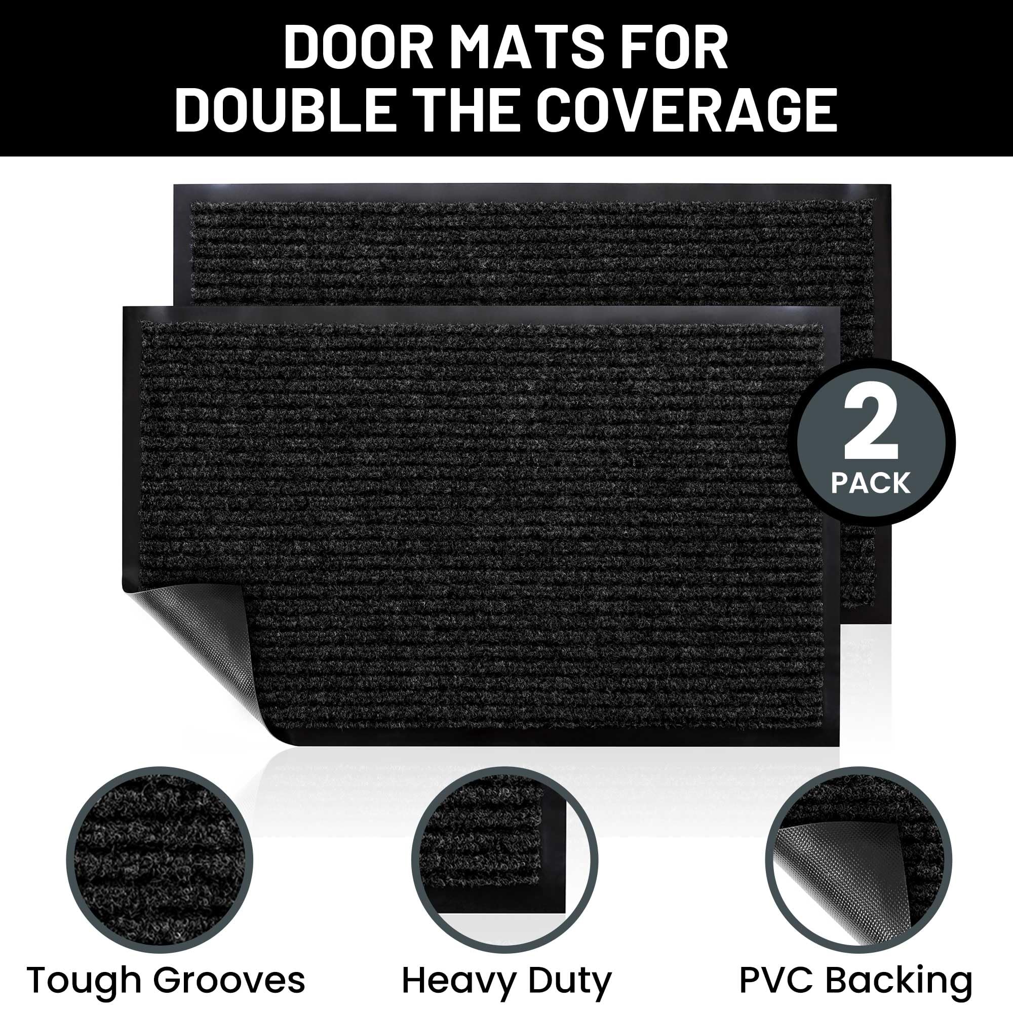 Sierra Concepts 2-pack door mats, stacked, ideal for multiple entryways.