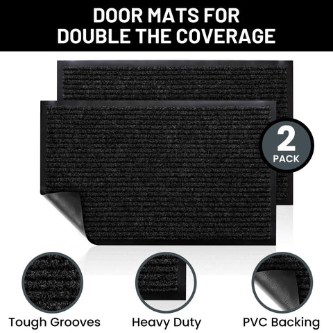 Sierra Concepts 2-pack door mats, stacked, ideal for multiple entryways.