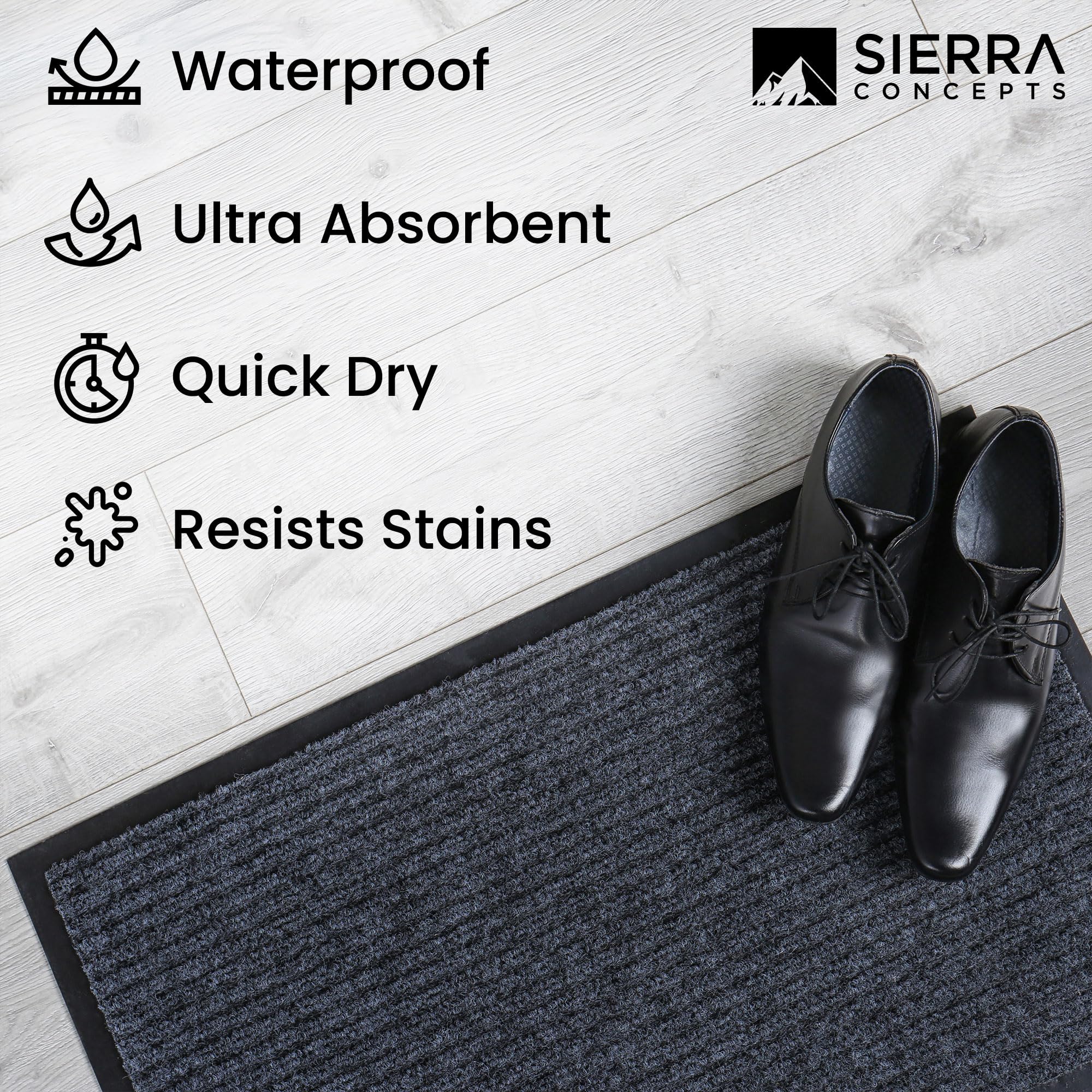 Easy-clean Sierra Concepts mat can be hose-off and dry